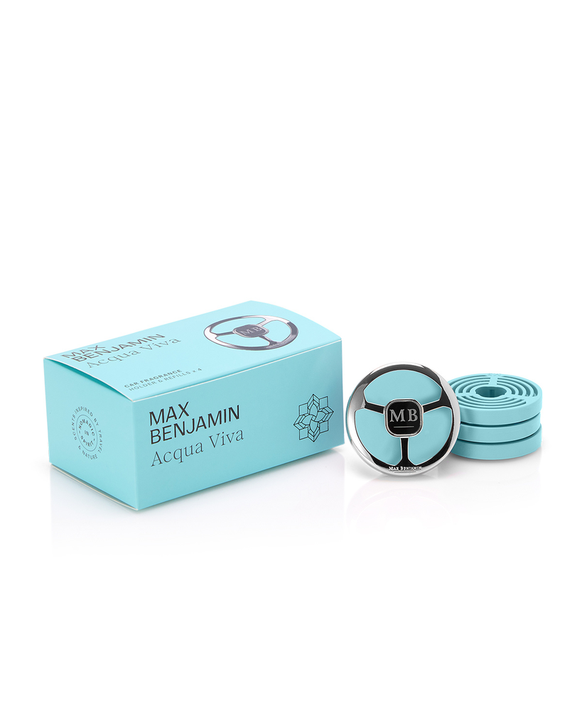 MB Car Fragrance Holder + 4 Refills Gift Set Acqua Viva