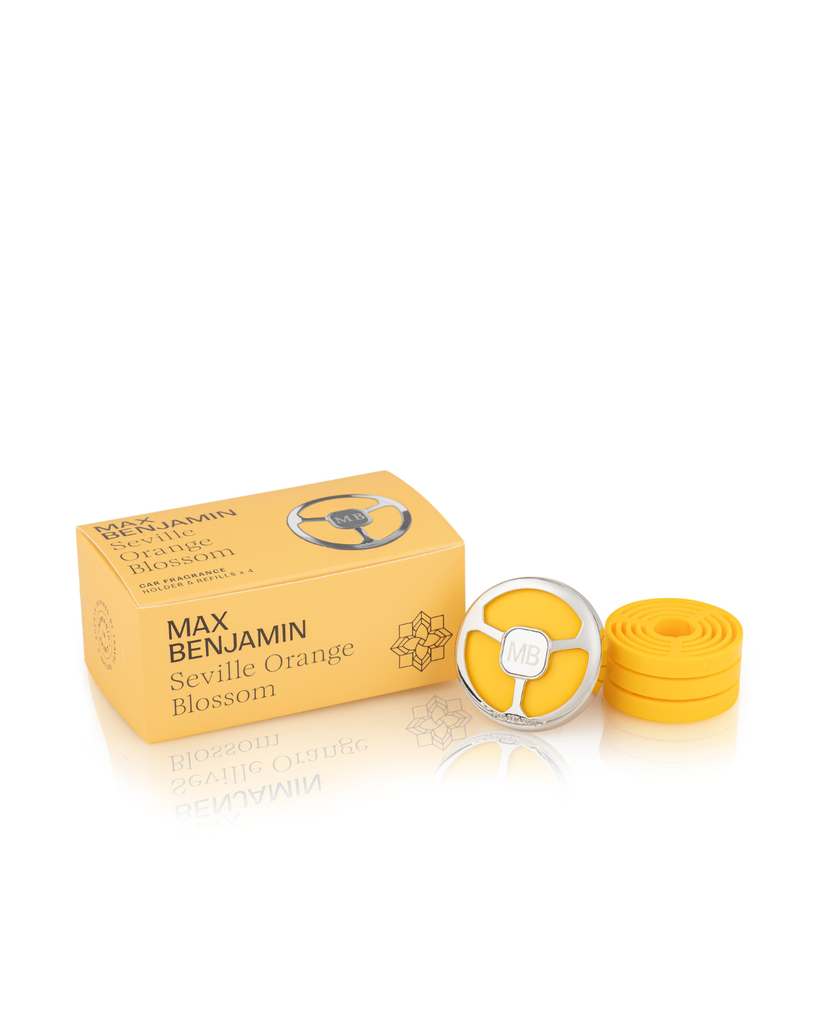 MB Car Fragrance Holder + 4 Refills Gift Set Seville Orange Blossom